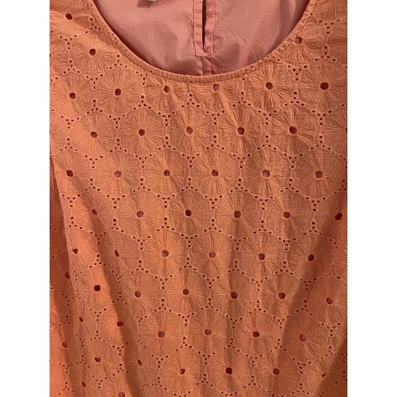 J Peterman Orange Eyelet Layered Tank Top Sz L One Spot As Is - Picture 2 of 7